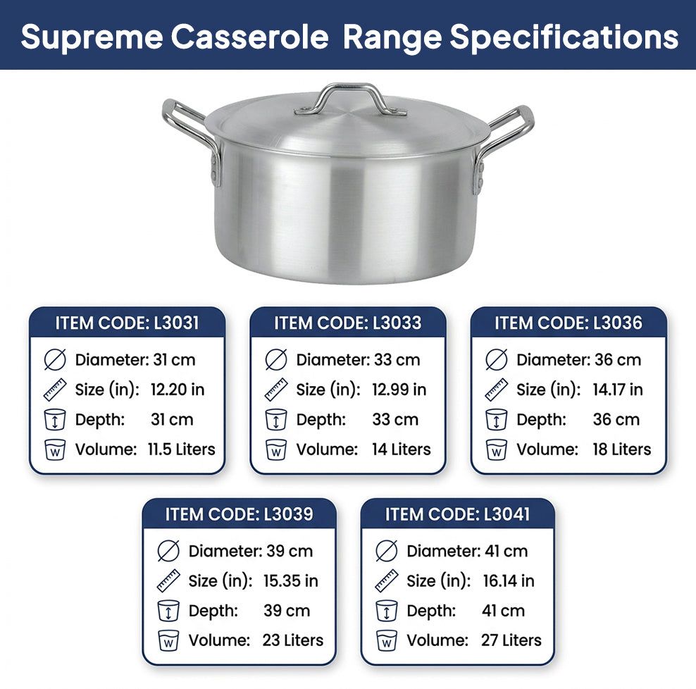 LENAK Supreme 5pc Aluminum Casserole Set