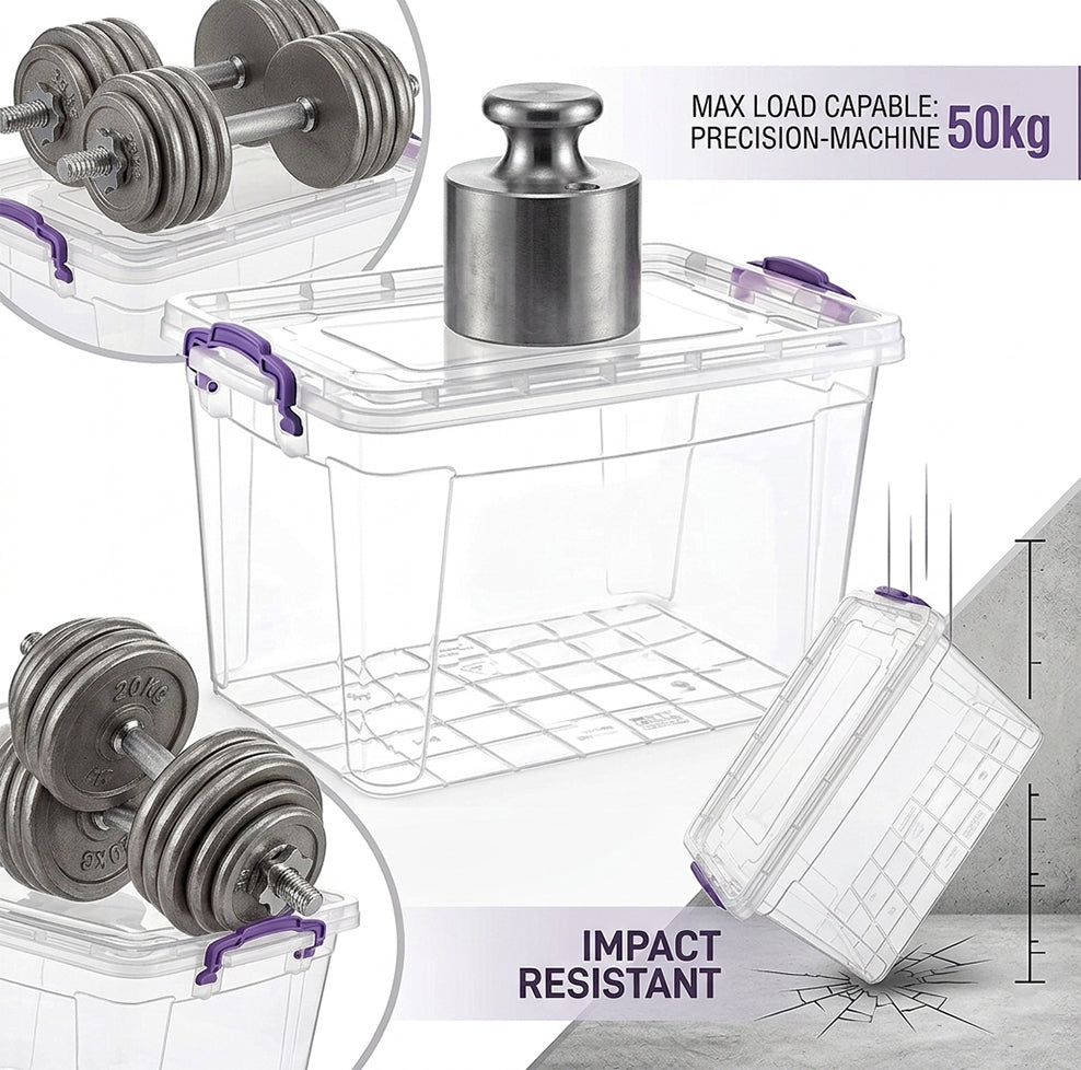 Clear Storage Box with Lock Lid