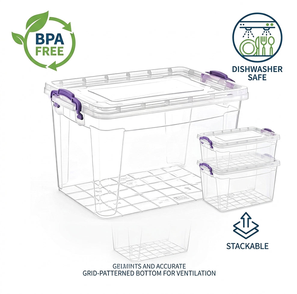 Clear Storage Box with Lock Lid