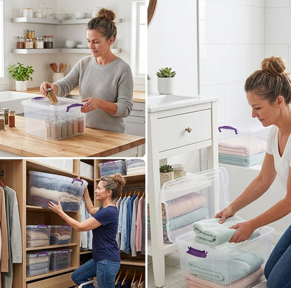 Clear Storage Box with Lock Lid