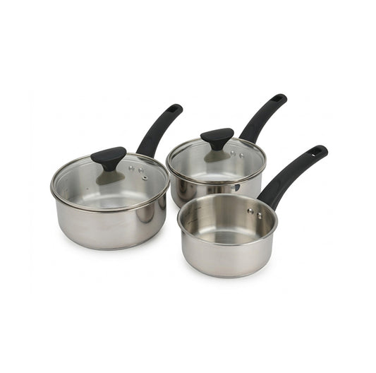 LENAK 3-Piece Stainless Steel Saucepan Set