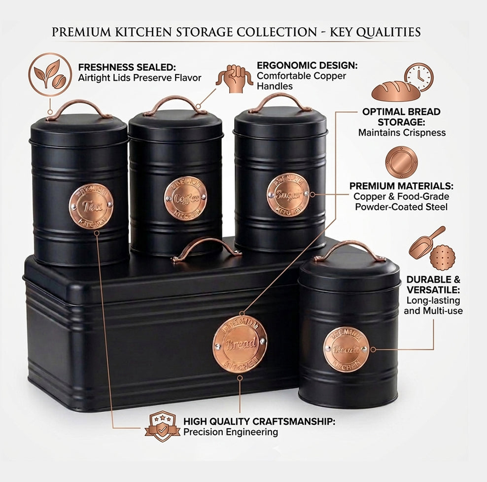 Premium 5pc Airtight Canister Set
