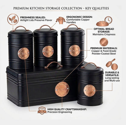 Premium 5pc Airtight Canister Set