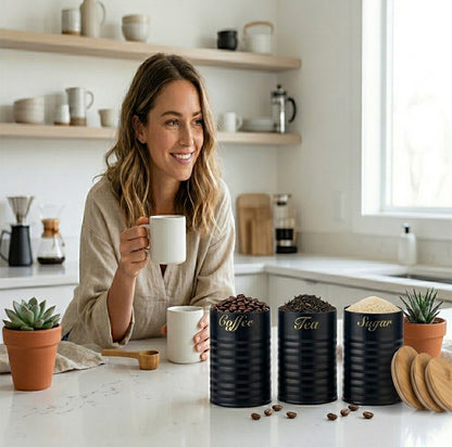 3pc Airtight Kitchen Canister Set