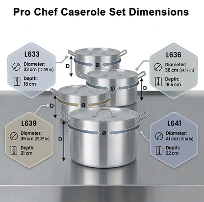 LENAK Pro Chef Aluminum Casserole Set