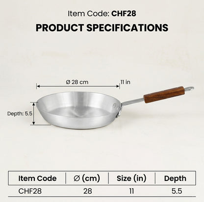 Aluminum Frying Pan Wood Handle