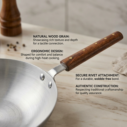 LENAK Induction Fry Pan Wood Handle