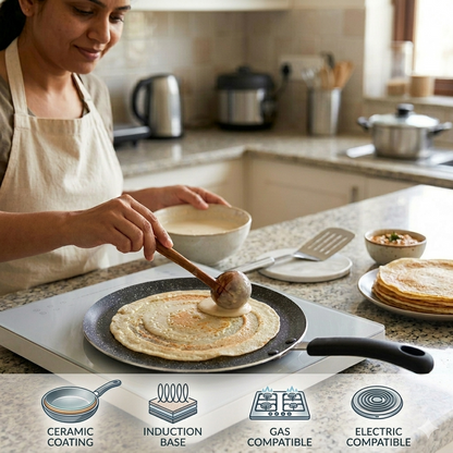 LENAK 30cm Non-Stick Granite Tawa Pan