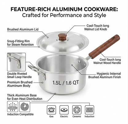 LENAK 4-Piece Aluminium Saucepan Set