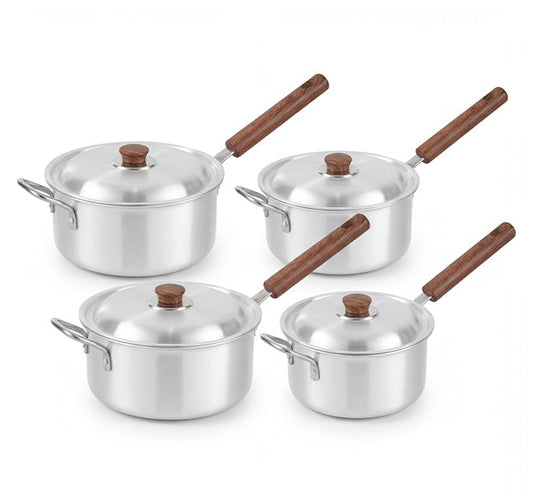 LENAK 4-Piece Aluminium Saucepan Set