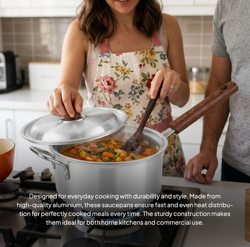 LENAK 4-Piece Aluminium Saucepan Set
