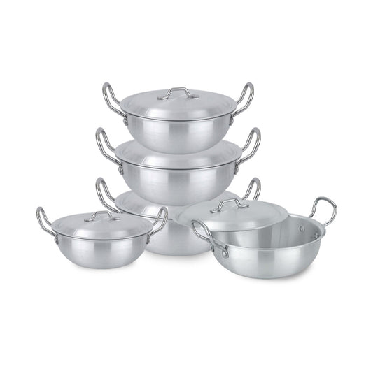 LENAK Aluminum 5pc Induction Wok Set