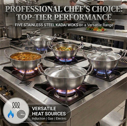 LENAK Aluminum 5pc Induction Wok Set