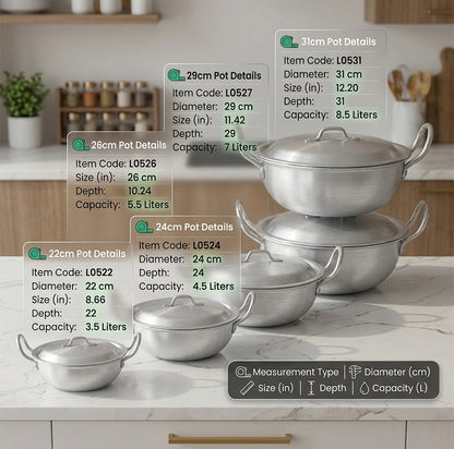 LENAK Aluminum 5pc Induction Wok Set