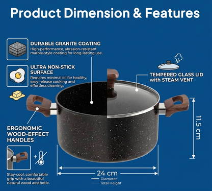LENAK Delica Granite Casserole Pot