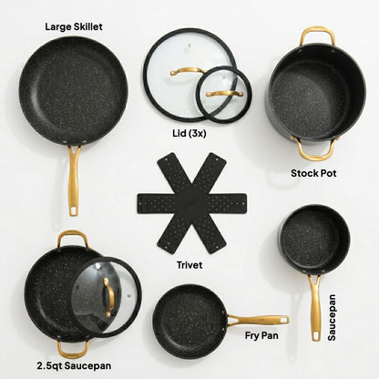LENAK 9pc Non-stick Induction Cookware Set